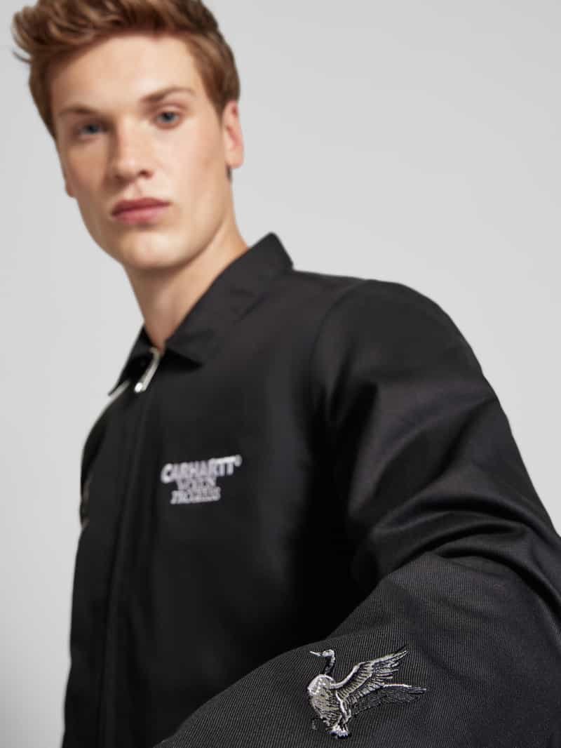 Carhartt Work In Progress Jack met label- en motiefstitching model 'DUCKS'