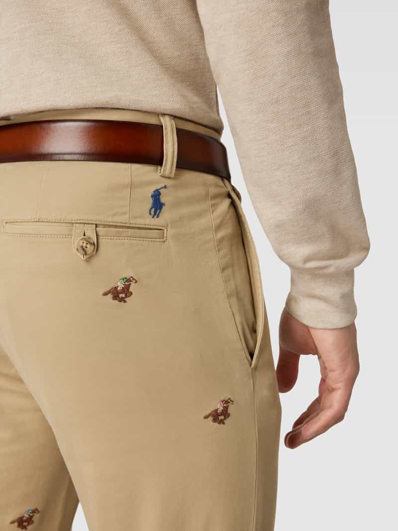 Polo Ralph Lauren Stretch slim fit chino met klepzak model 'BEDFORD'