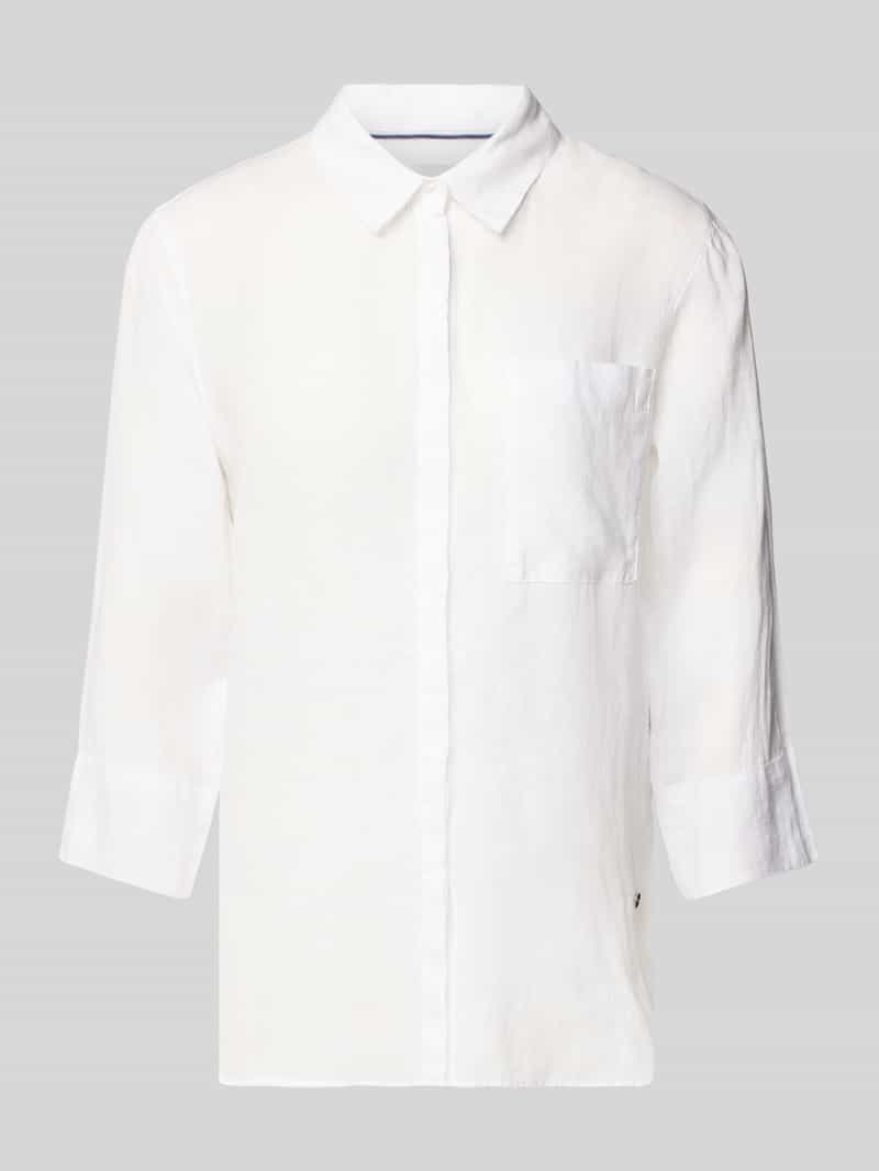 BRAX Regular fit linnen blouse met borstzak model 'Vickie'