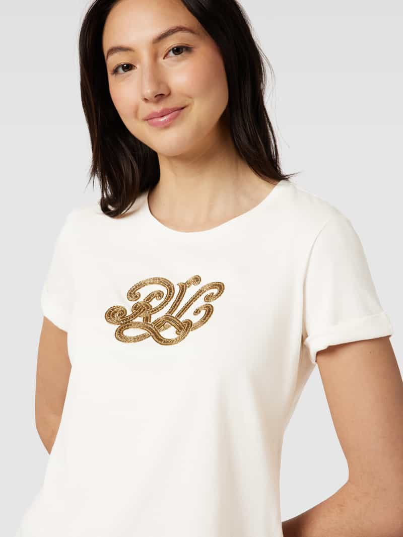 Lauren Ralph Lauren T-shirt met labelpailletten model 'HALLY'