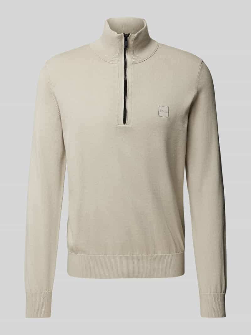 Boss Orange Gebreide pullover met labeldetail model 'Kanobix'