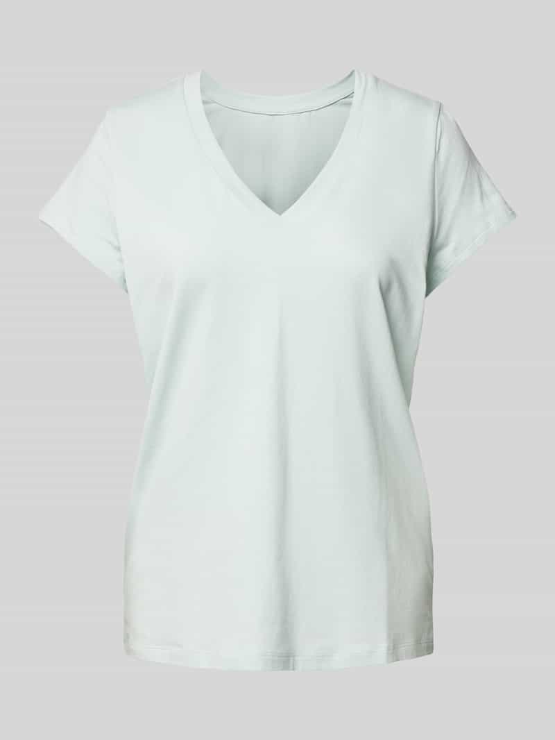 Schiesser T-shirt met geribde V-hals