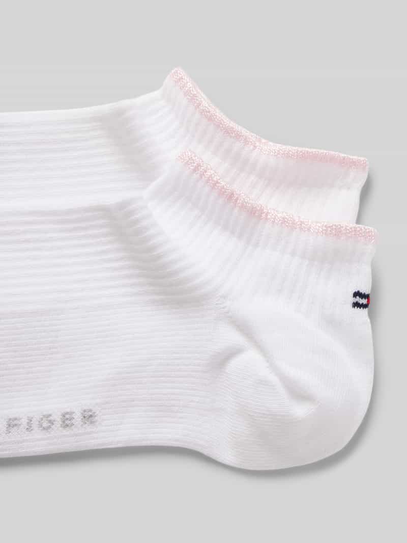 Tommy Hilfiger Sneakersokken met labelprint in een set van 2 paar