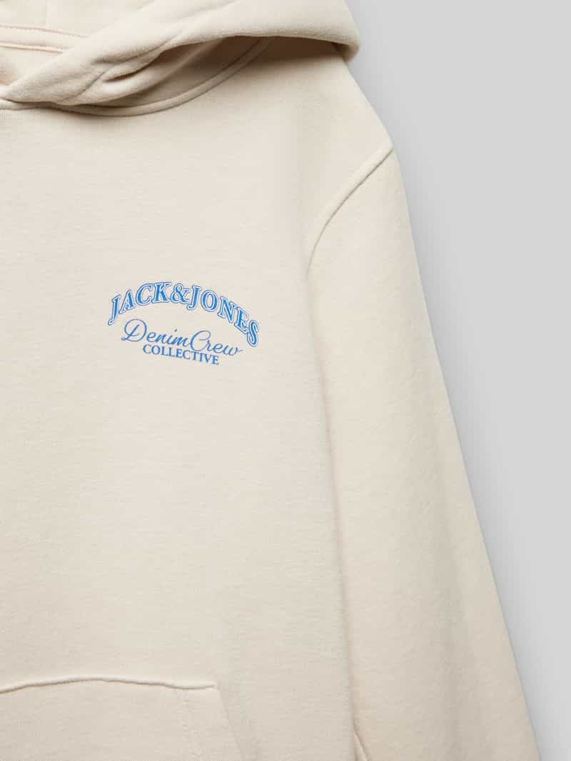 jack & jones Comfort fit hoodie met labelprint