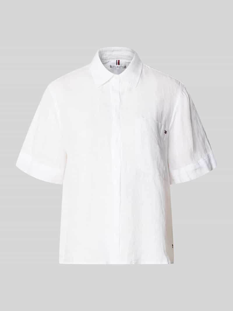 loose fit linnen blouse met borstzak