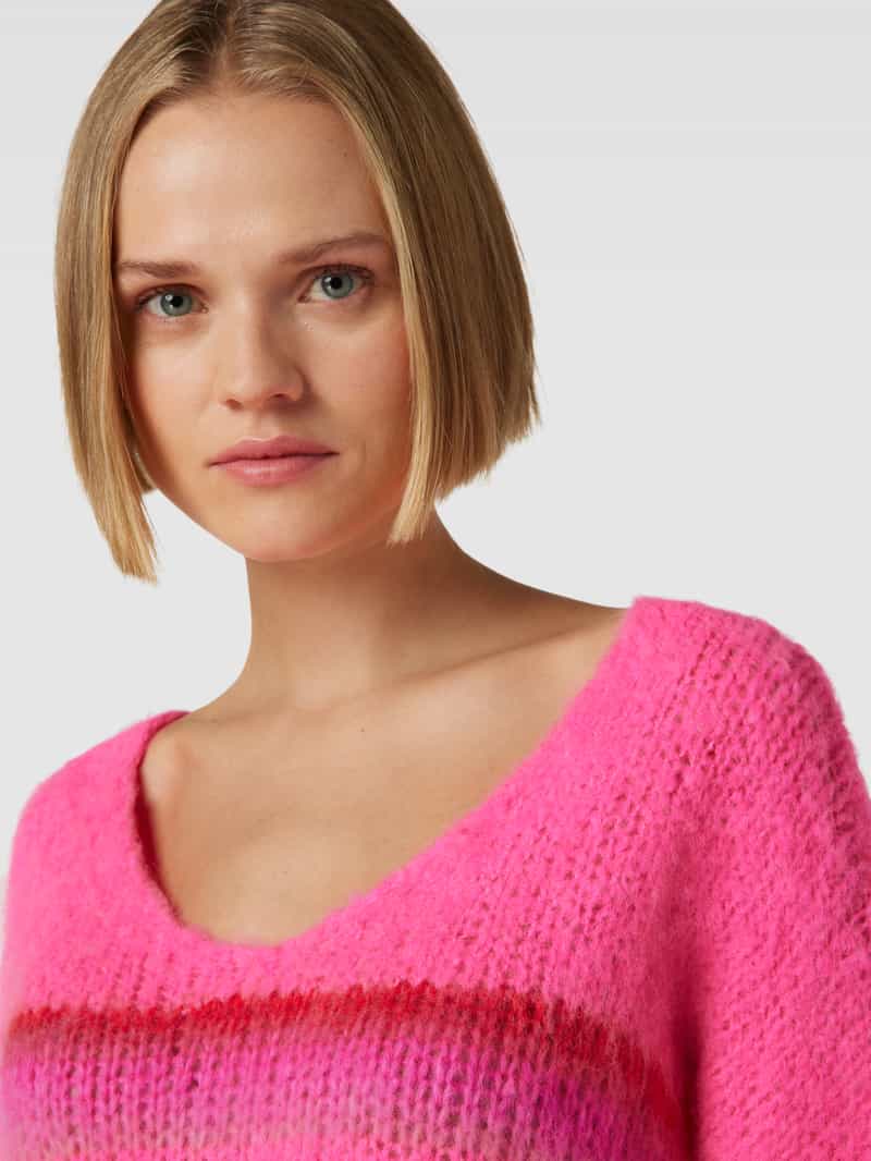 miss goodlife Gebreide pullover van een mix van wol en mohair met streepmotief