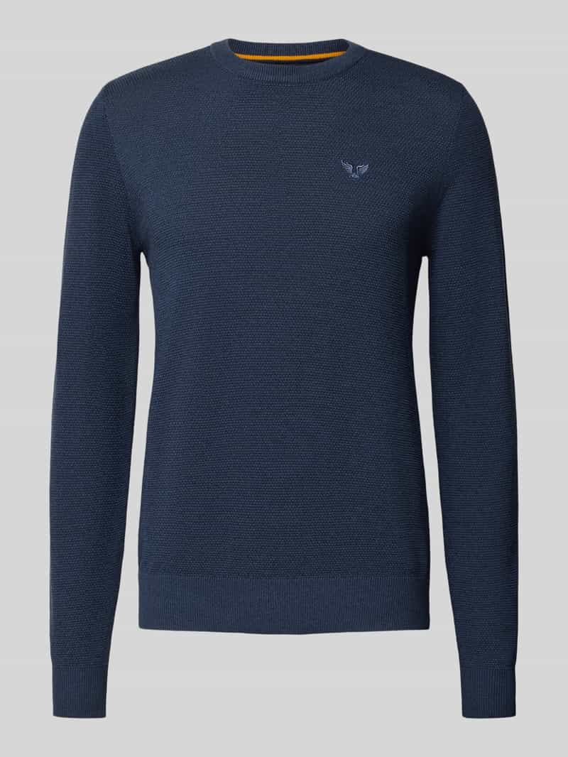 PME Legend Gebreide pullover met logostitching model 'Ricecorn'