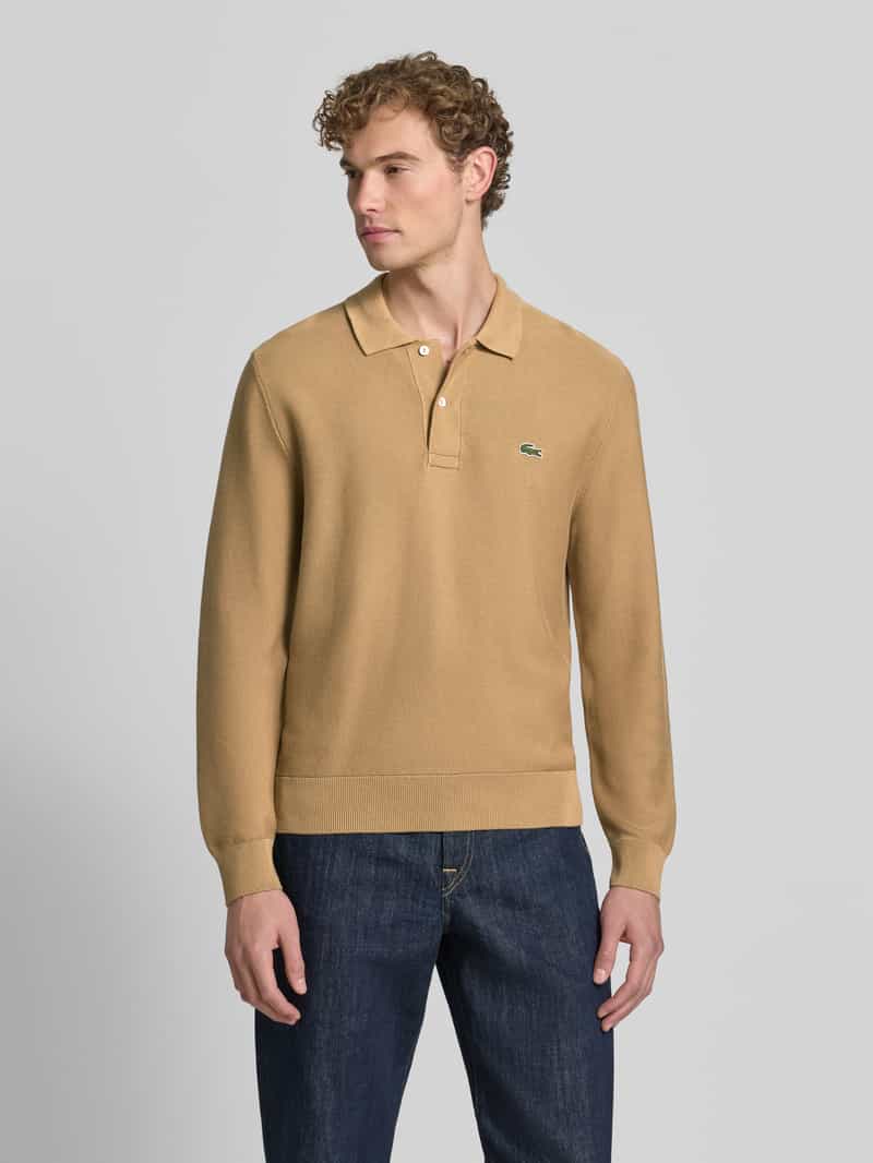 Lacoste klassiek fit poloshirt van puur katoen bruin, foto 4