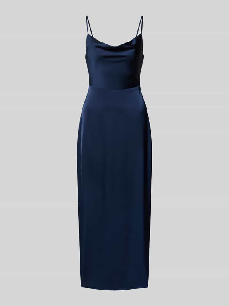 Knielang Jurk met Cascadehals Model 'RAVENNA'