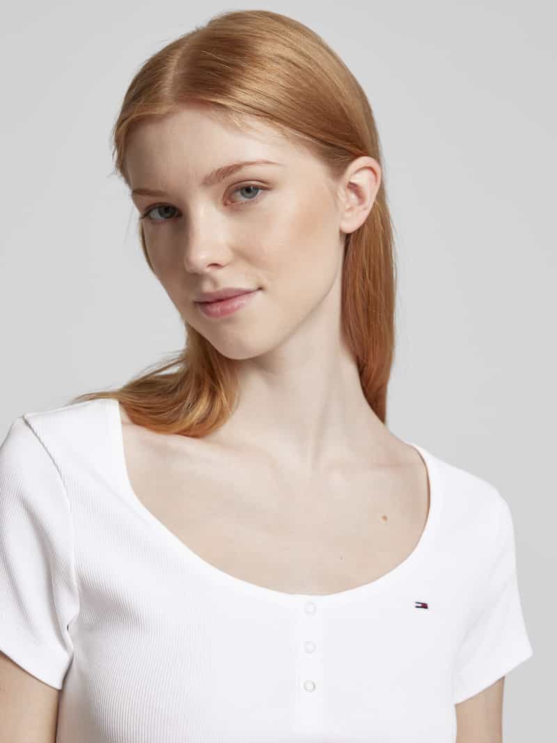 Tommy Jeans Slim fit T-shirt met ronde hals model 'HENLEY'