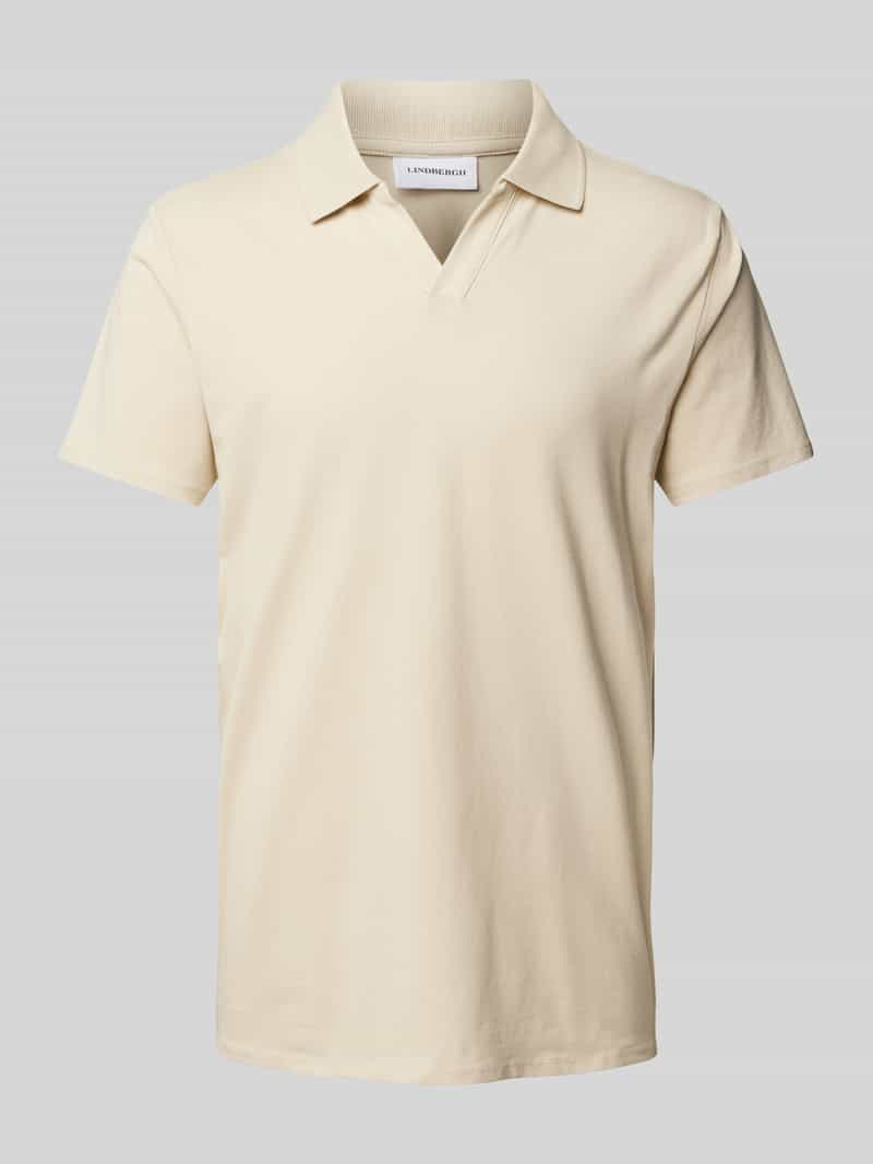 Lindbergh Slim fit poloshirt met platte kraag