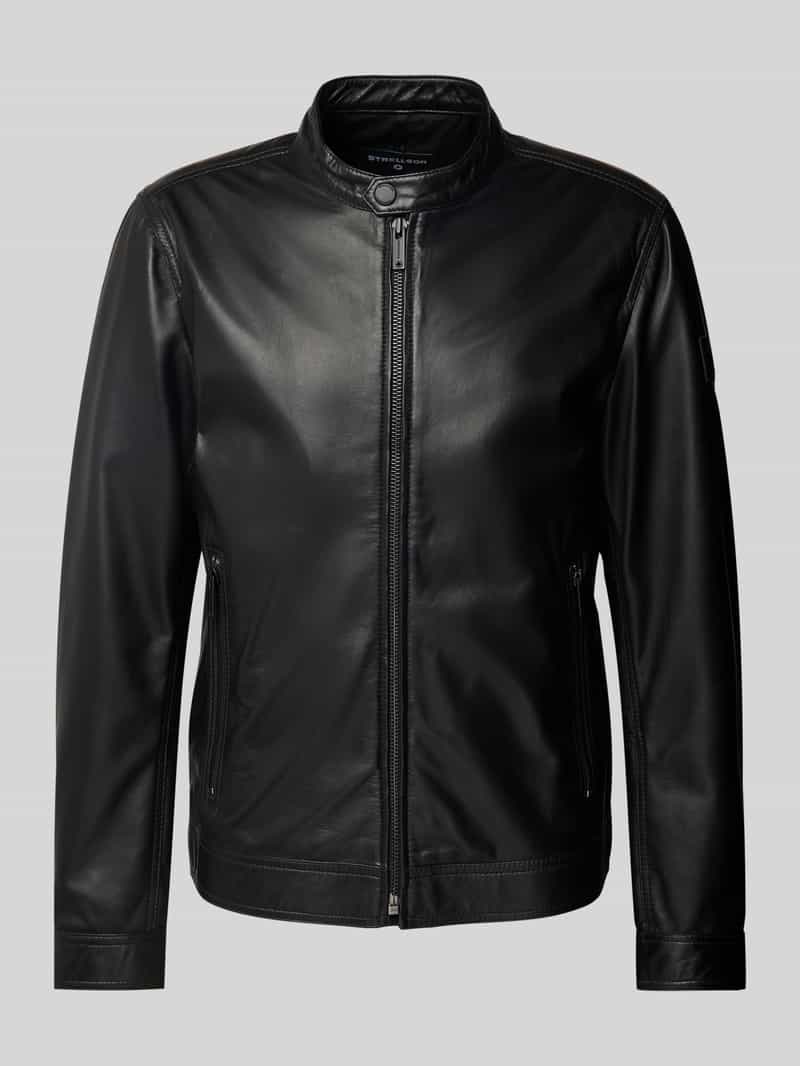 Strellson Slim Fit leren jack met ritszakken model 'JACE'