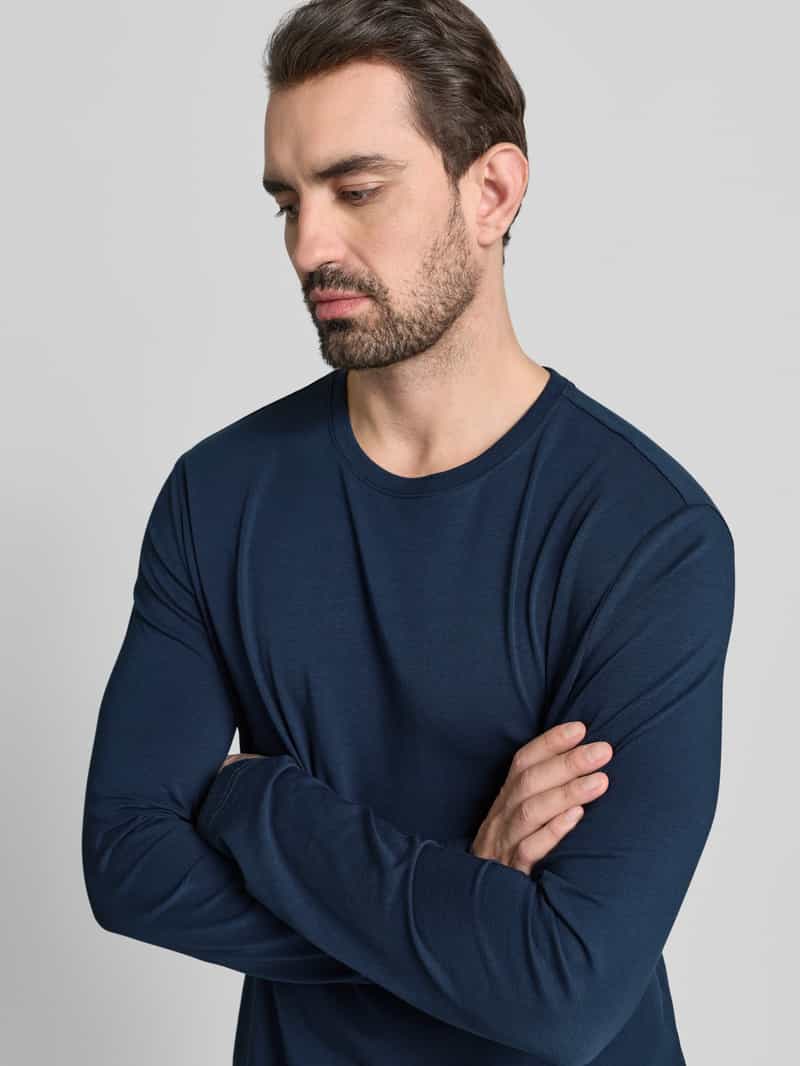 Christian Berg Men Shirt met lange mouwen en geribde ronde hals