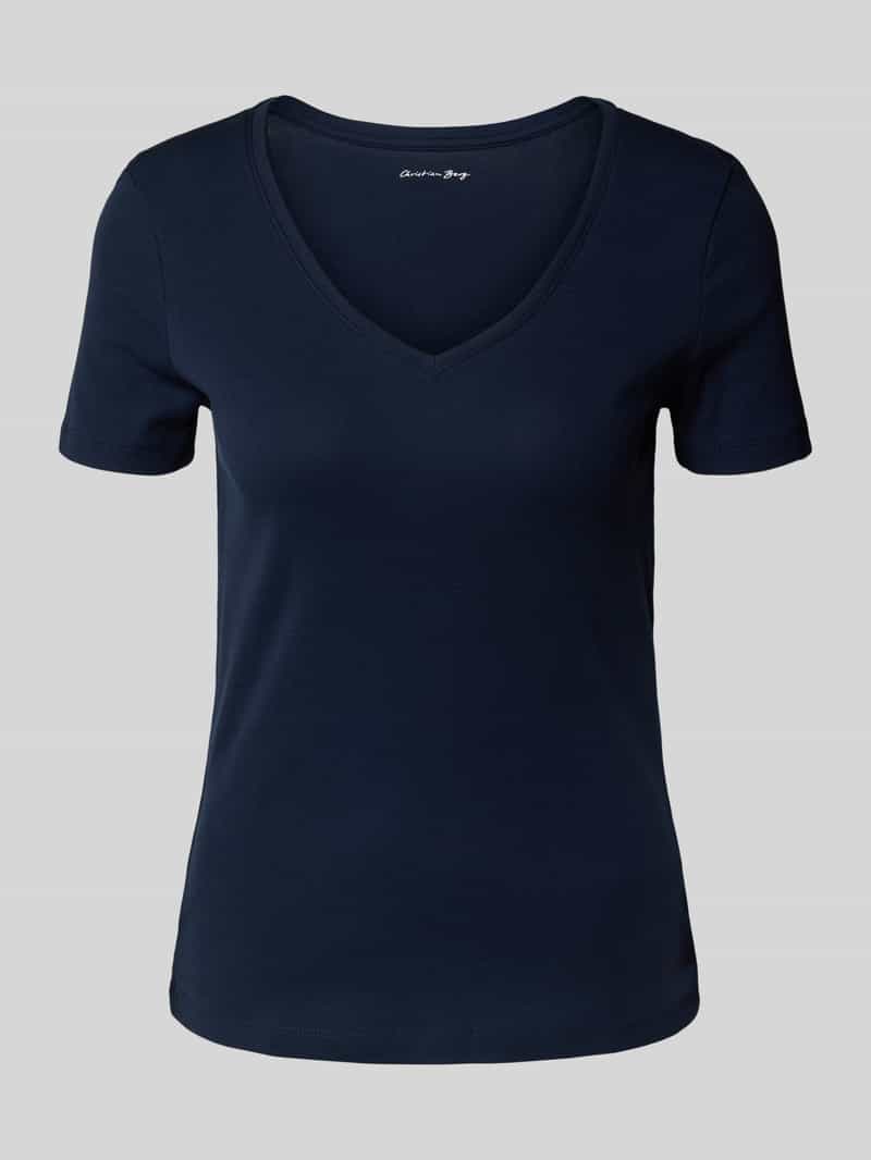 Christian Berg Woman T-shirt met geribde V-hals