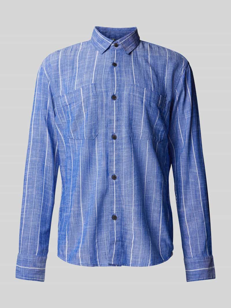 Tom Tailor Denim Relaxed fit vrijetijdsoverhemd van viscosemix met linnen
