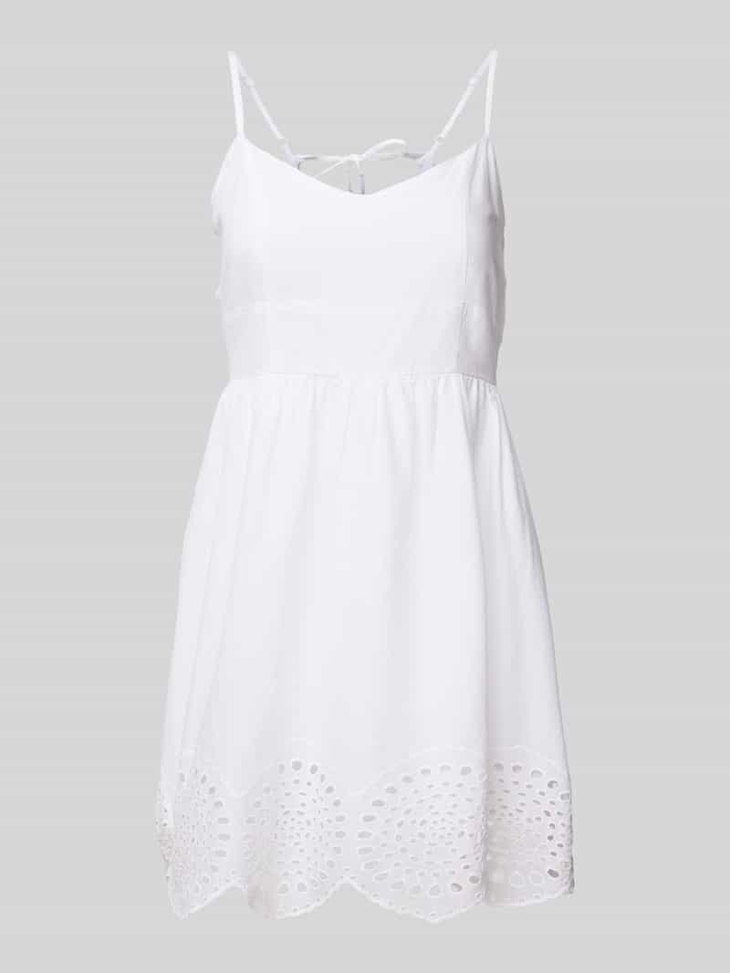 Mini-jurk met cut-out en broderie anglaise
