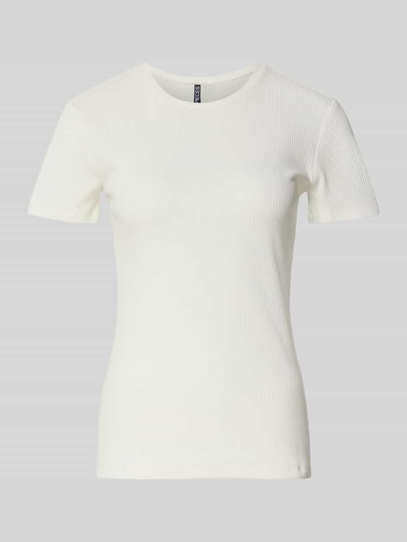 Pieces Slim fit T-shirt van katoenmix model 'RUKA'