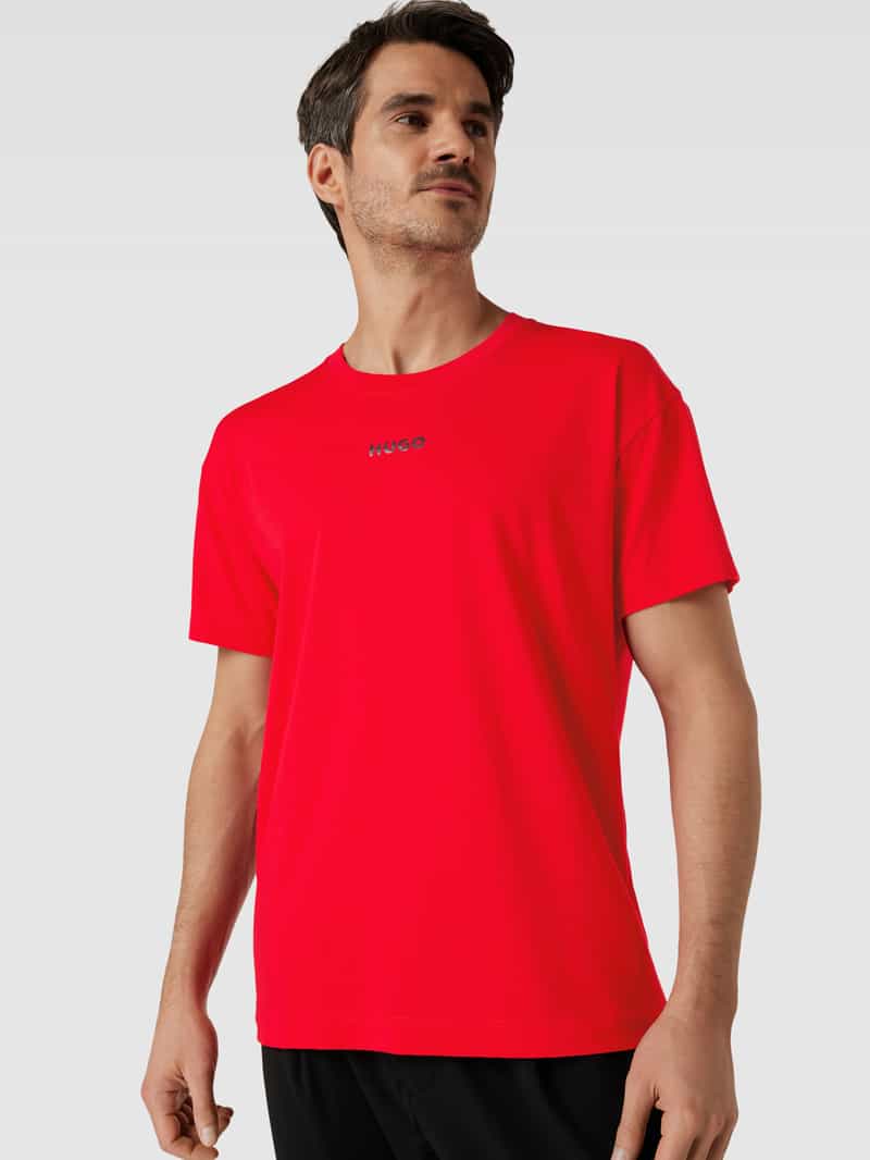 HUGO Oversized T-shirt met labelprint model 'Linked'