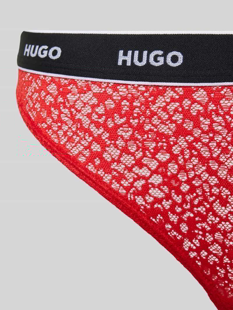 HUGO String met elastische band met label