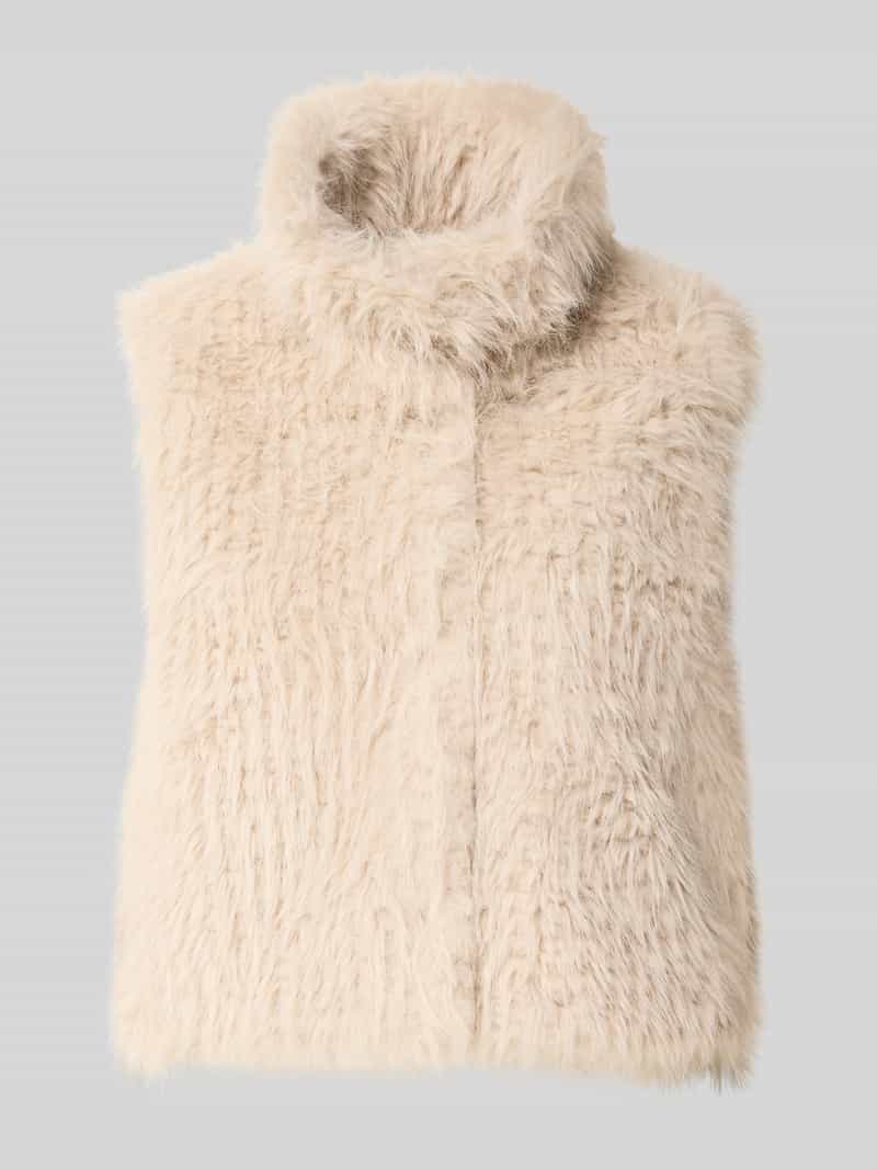 Amber & June Bodywarmer van imitatiebont met opstaande kraag