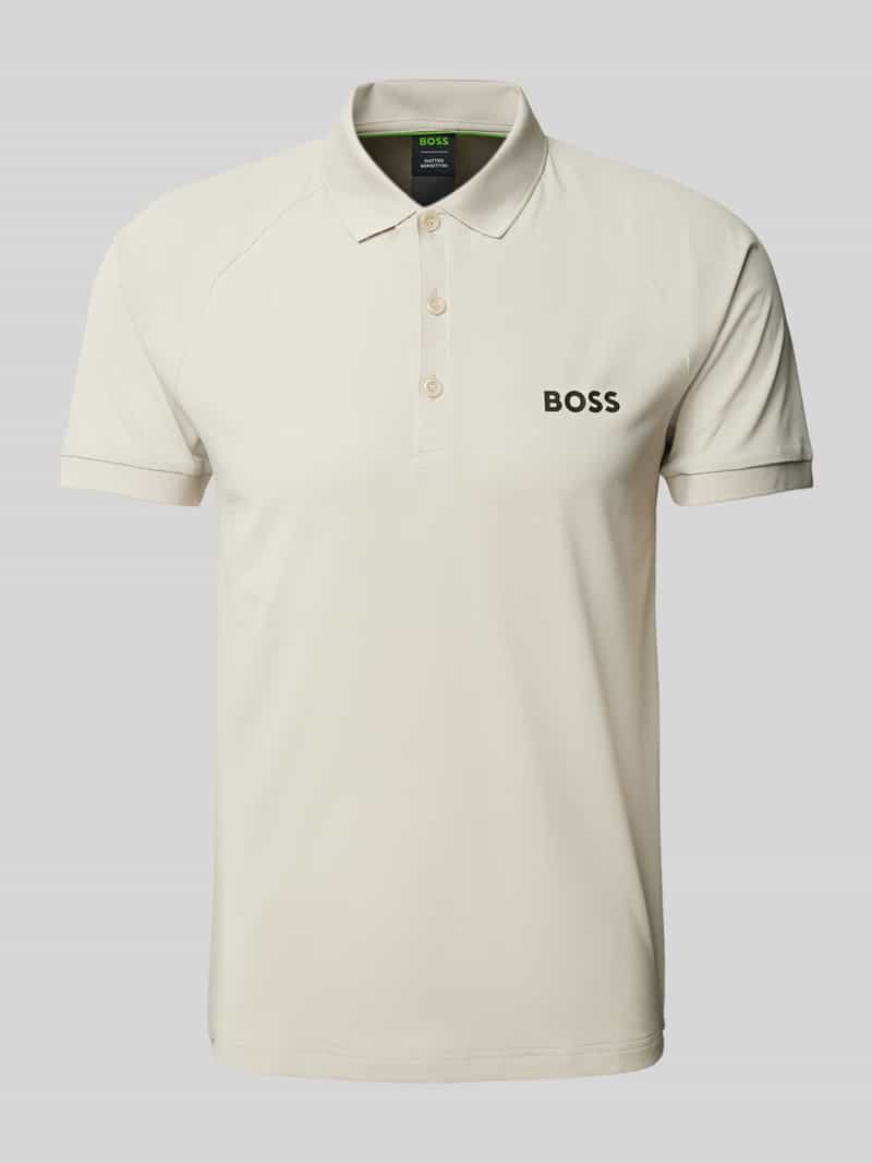 BOSS Green Poloshirt met labelprint, model 'Patteo'
