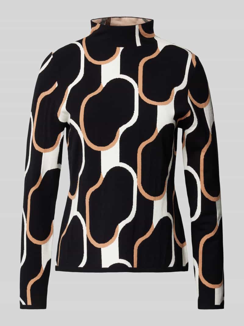 s.Oliver BLACK LABEL Slim fit gebreide pullover van viscosemix met jacquardpatroon