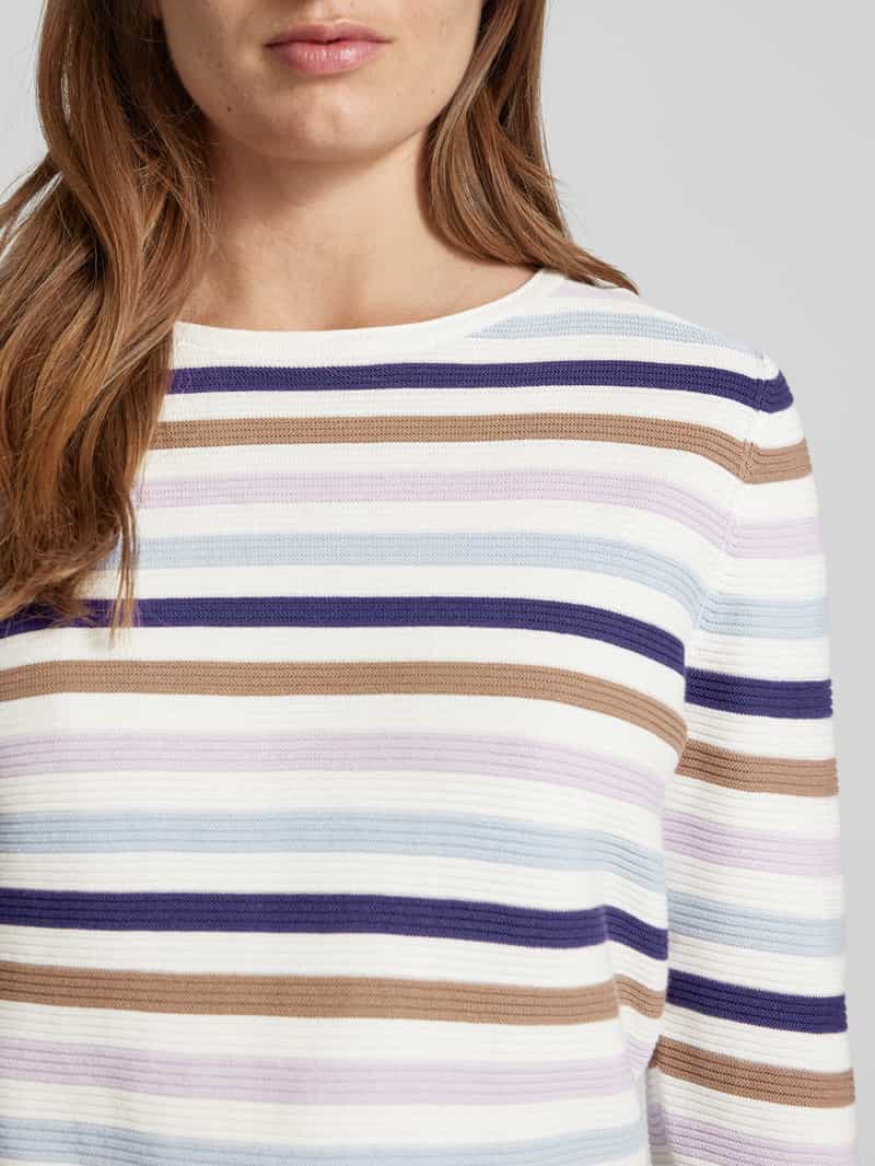 Tom Tailor Regular fit gebreide pullover van puur katoen met rolboorden