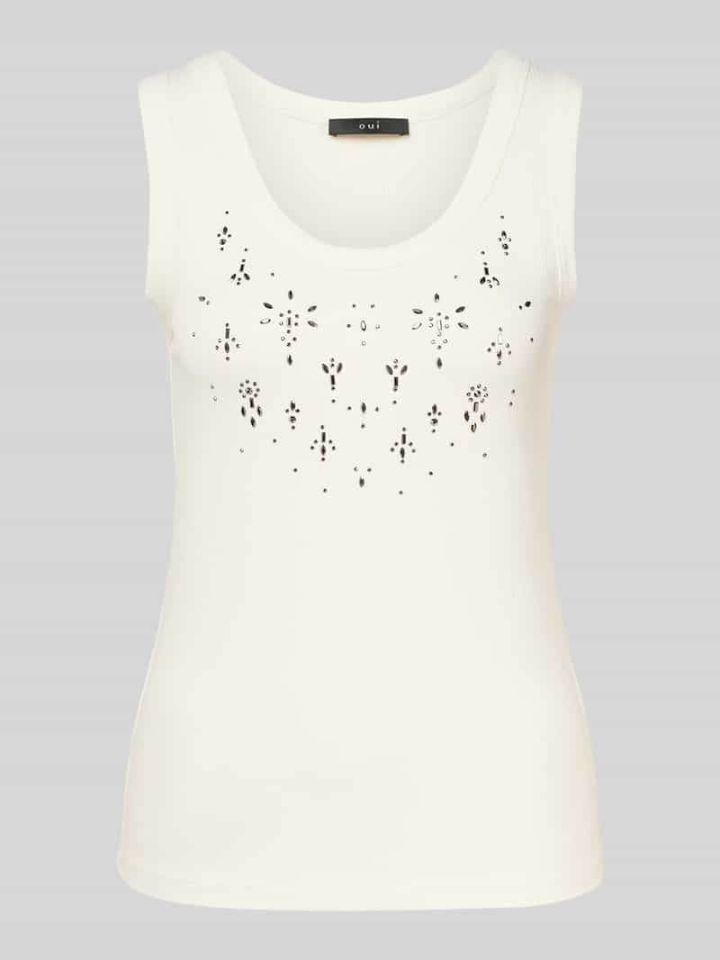 Tanktop met siersteentjes