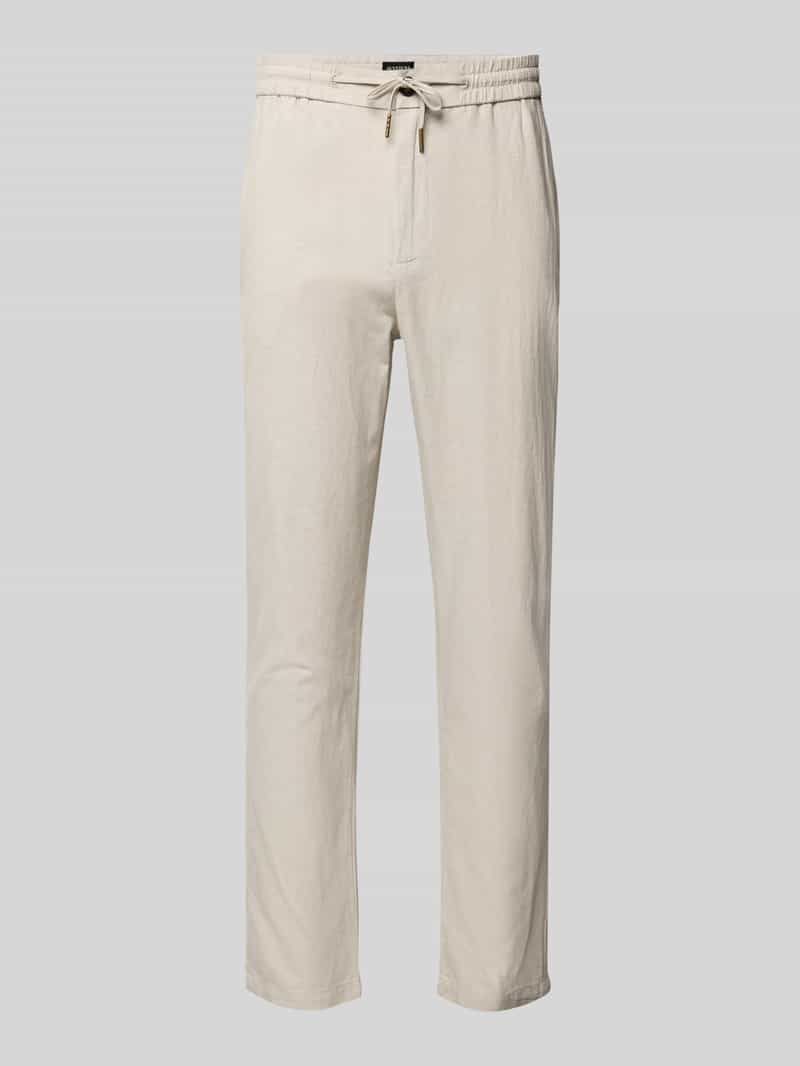 Scotch & Soda Tapered fit stoffen broek met tunnelkoord model 'Warren'
