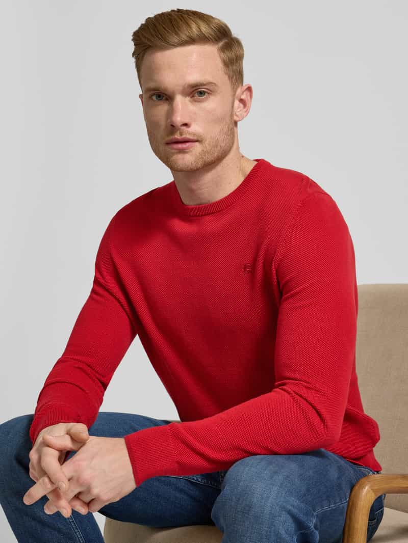 Lerros Gebreide pullover met labelstitching