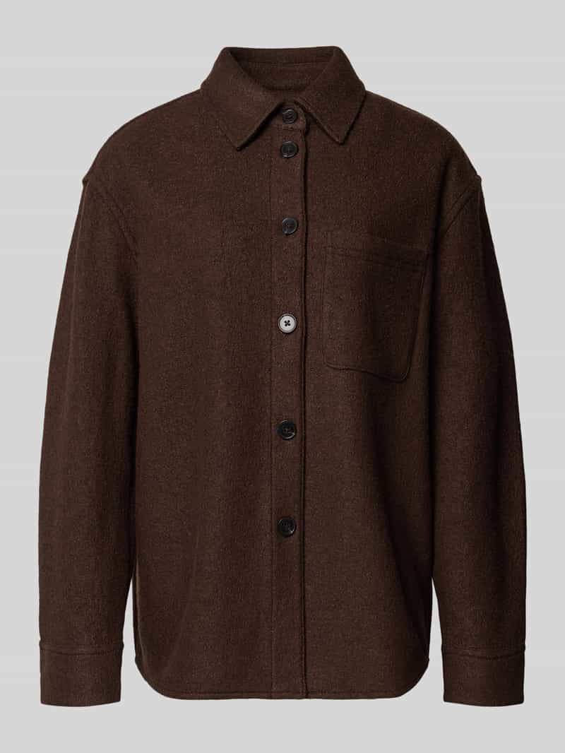Marc O'Polo Oversized overhemdjack van een mix van viscose en scheerwol