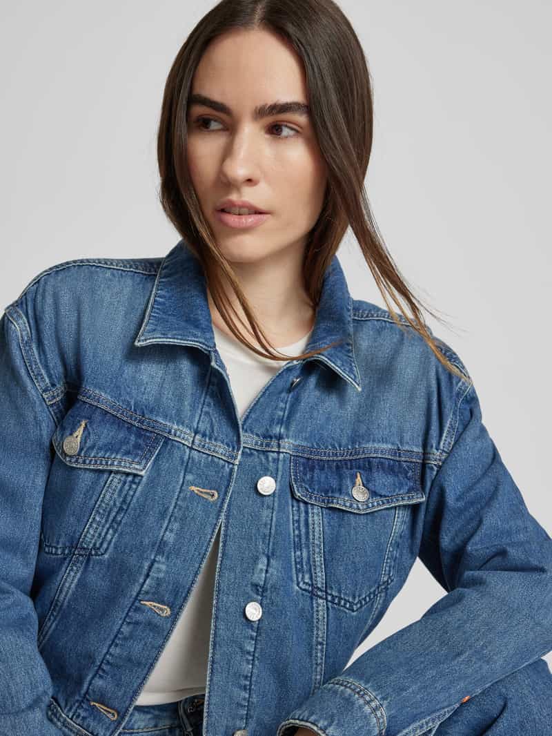 Boss Orange Jeansjack met platte kraag