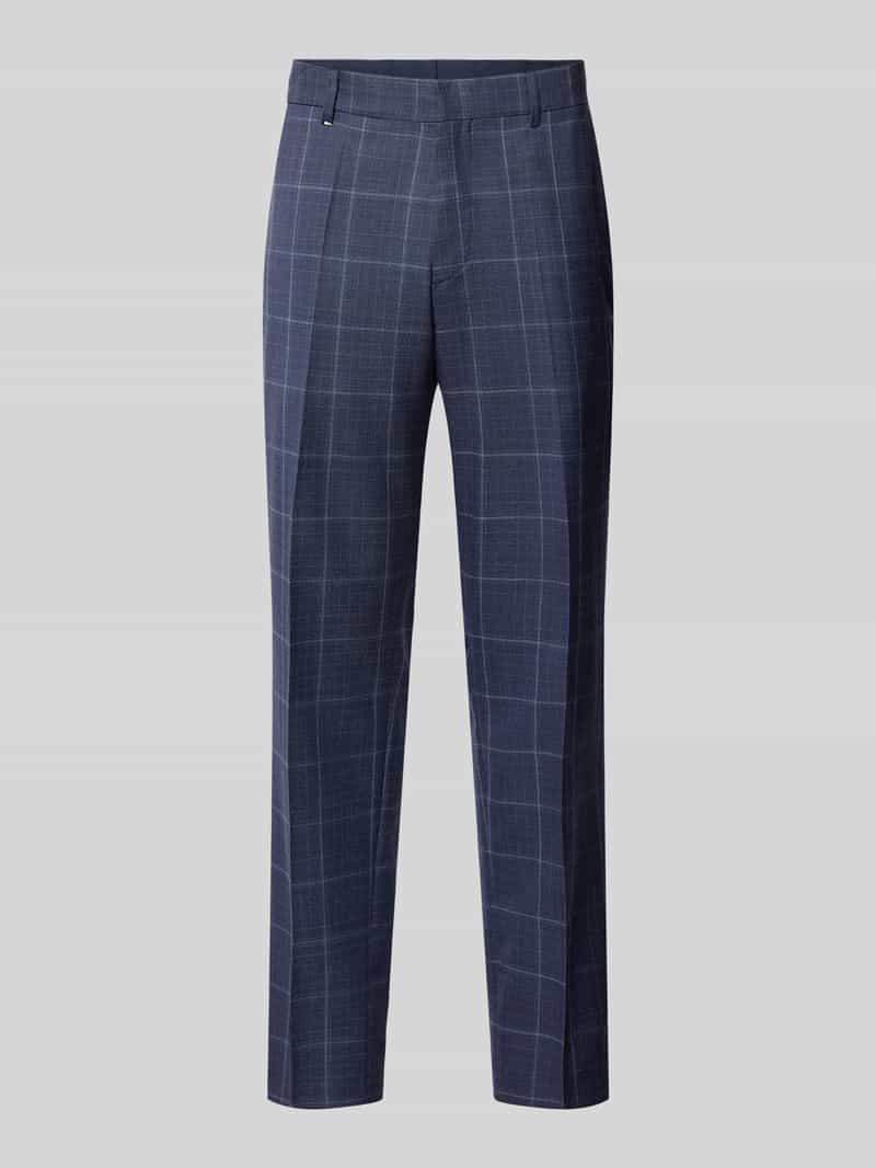 Boss Pantalon van viscose met rasterruit