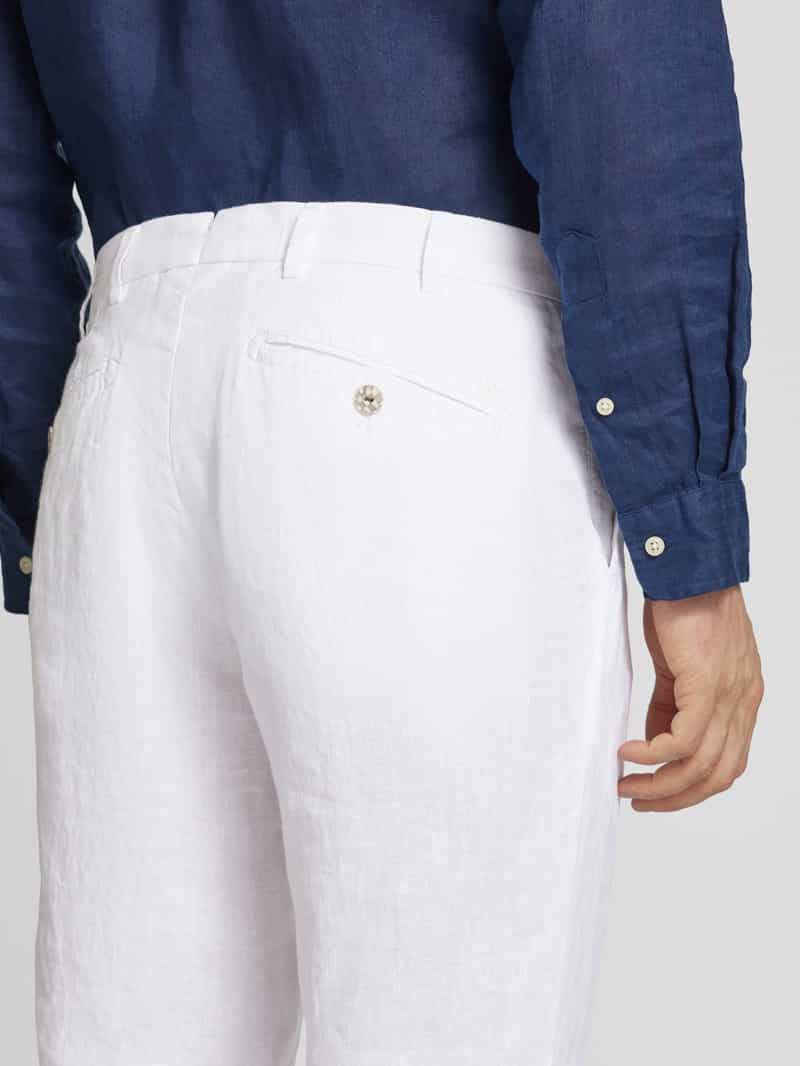 Mmx Regular fit linnen broek met riemlussen model 'LYNX'