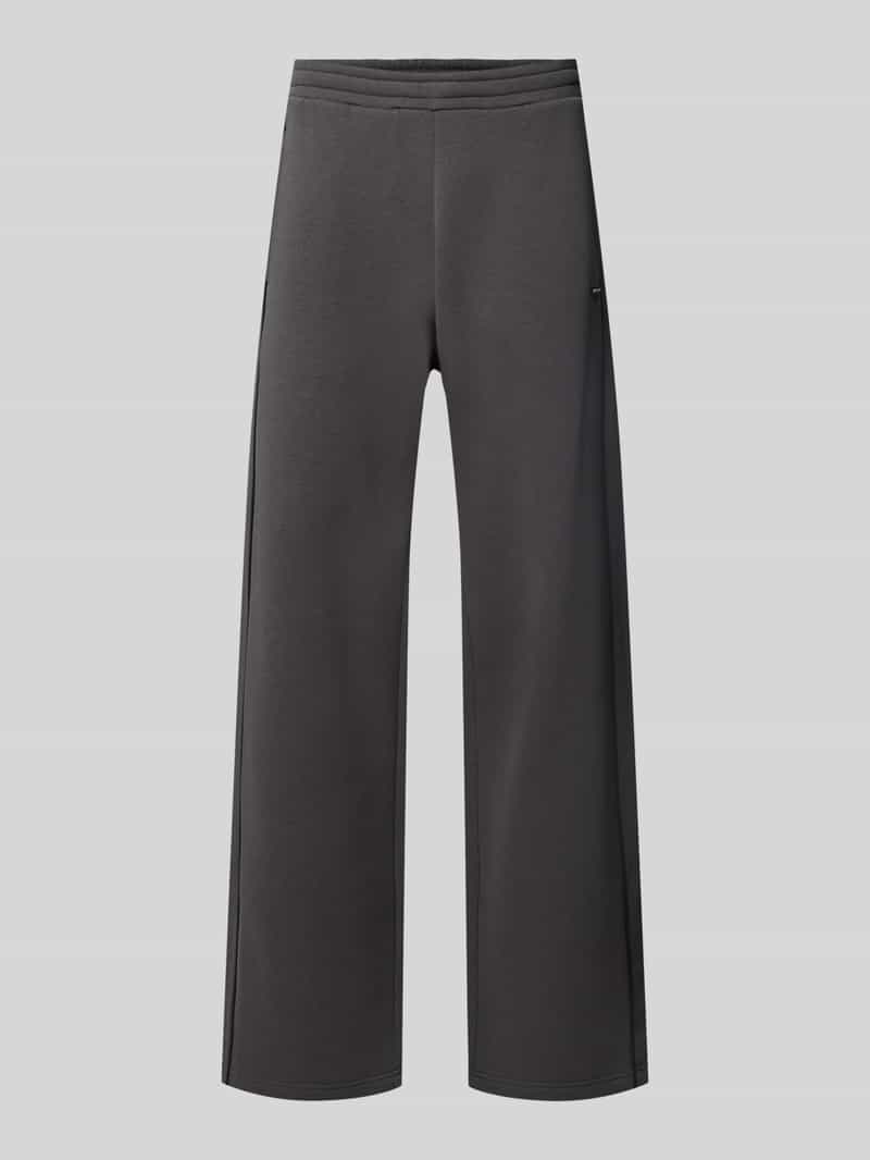 straight fit sweatpants van puur katoen met labelpatch