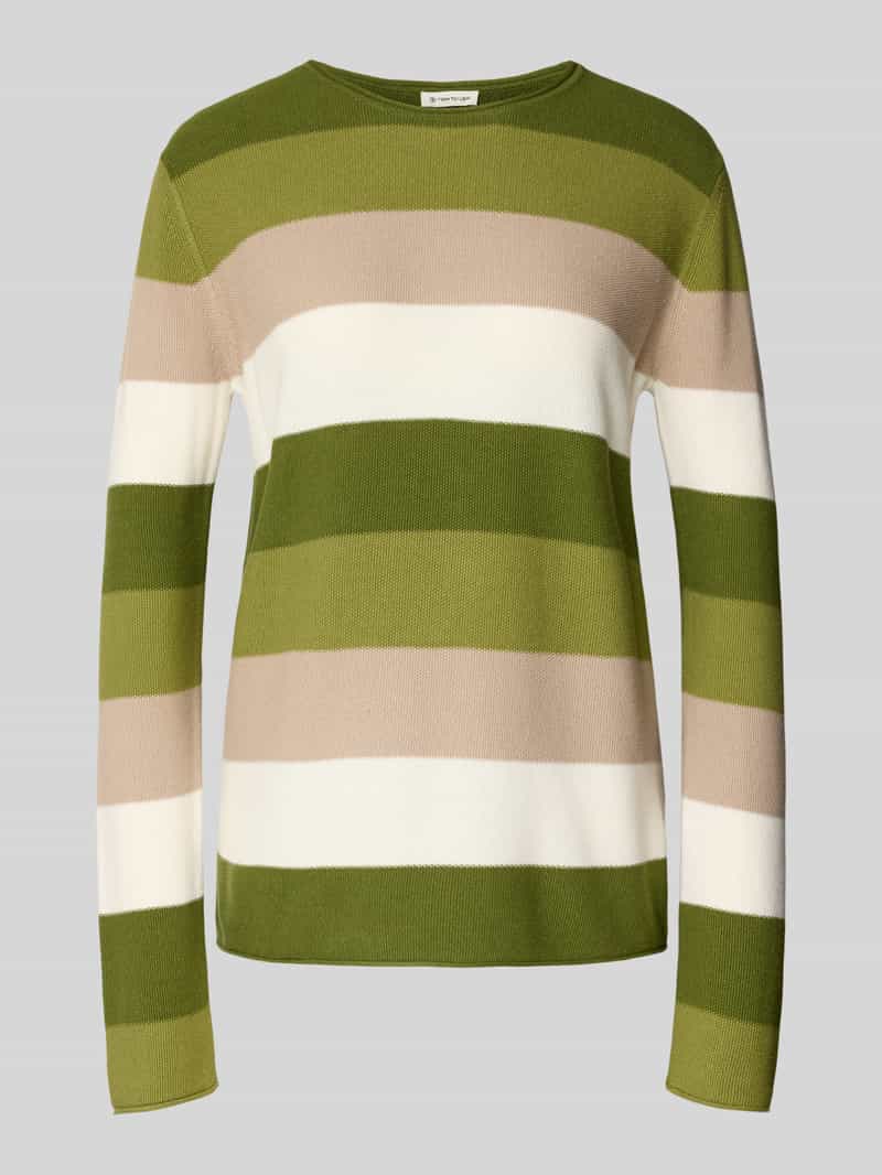 Tom Tailor Regular fit gebreide pullover van een mix van katoen en viscose