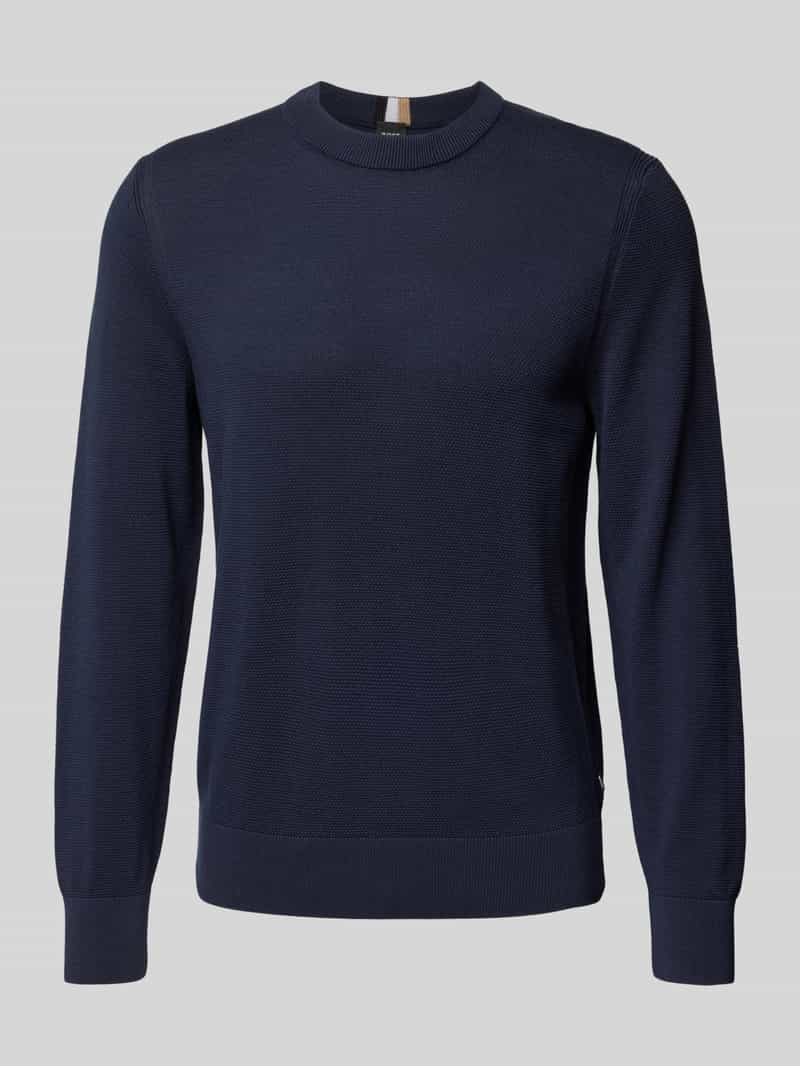 Boss Gebreide pullover met ribboorden, model 'Ecaio'