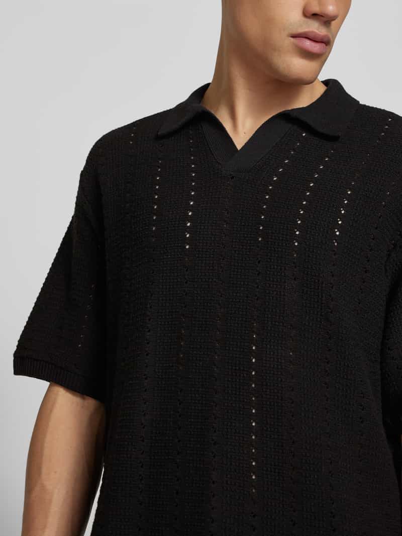 jack & jones Relaxed fit poloshirt met ajourpatroon model 'PAROS'