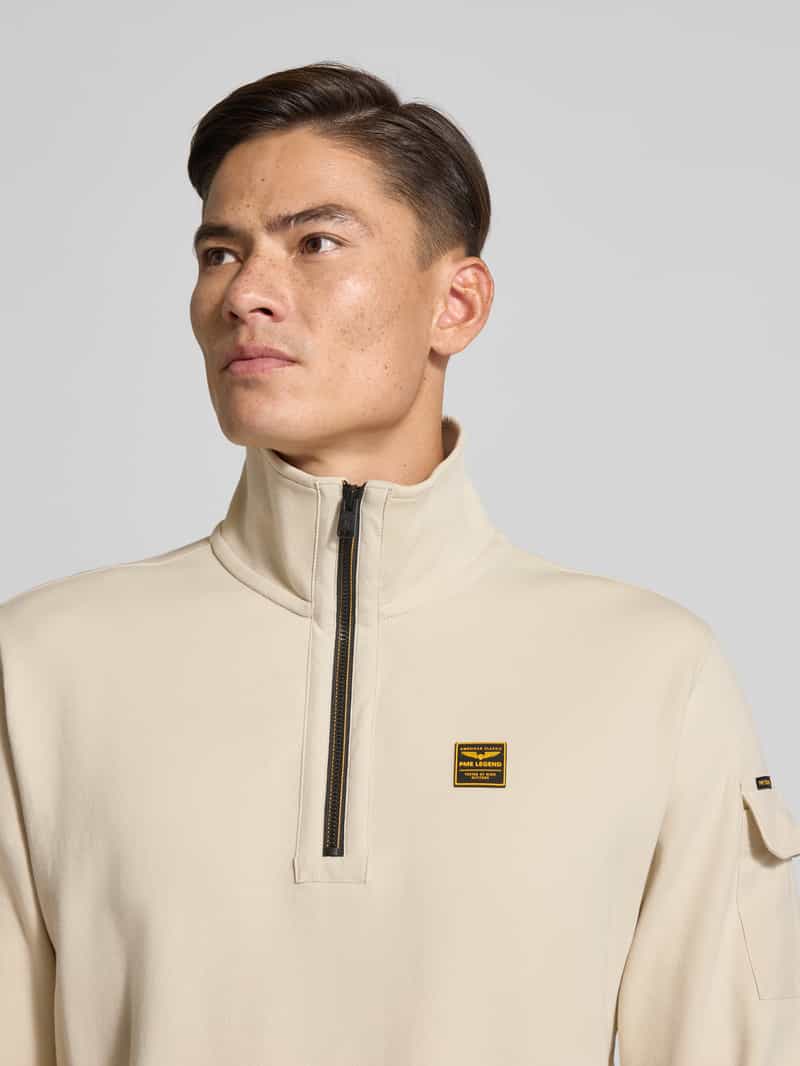 PME Legend Sweatshirt met schipperskraag en labeldetail
