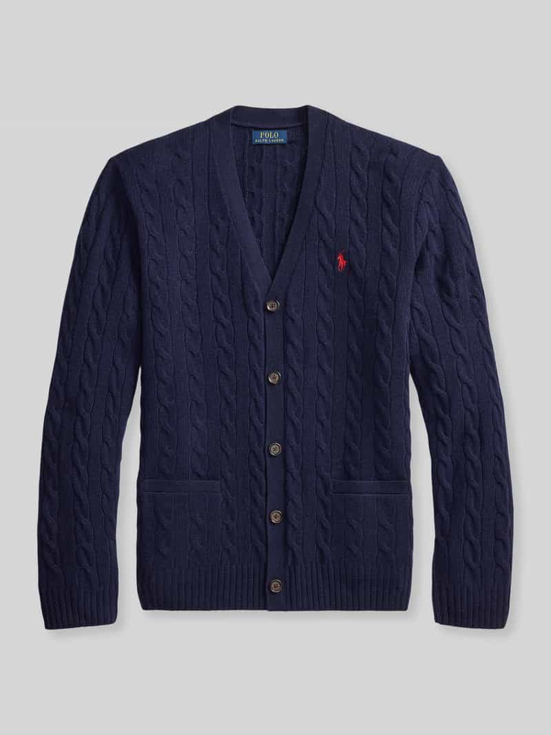 Polo Ralph Lauren Regular fit gebreid jack van mix van wol en kasjmier