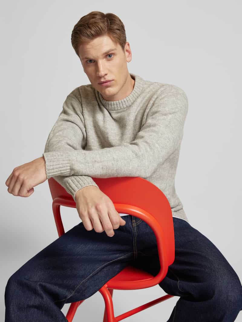 jack & jones Gebreide pullover met ribboorden model 'OLLIE'