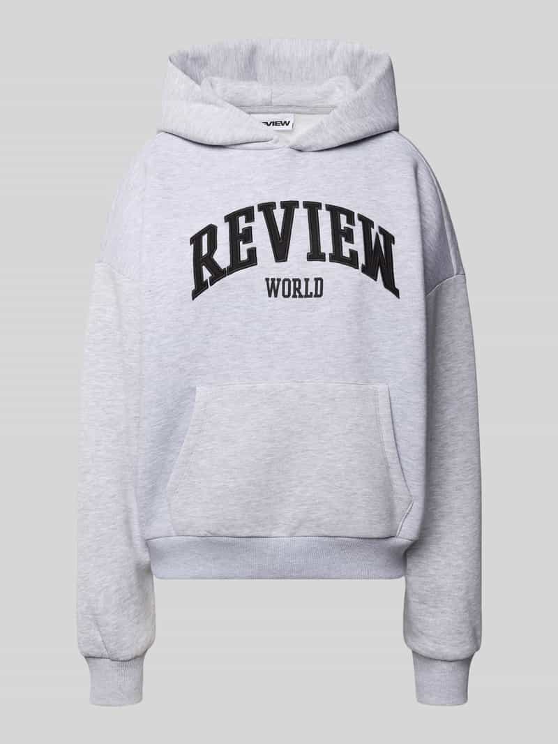 Review Oversized hoodie met labelprint