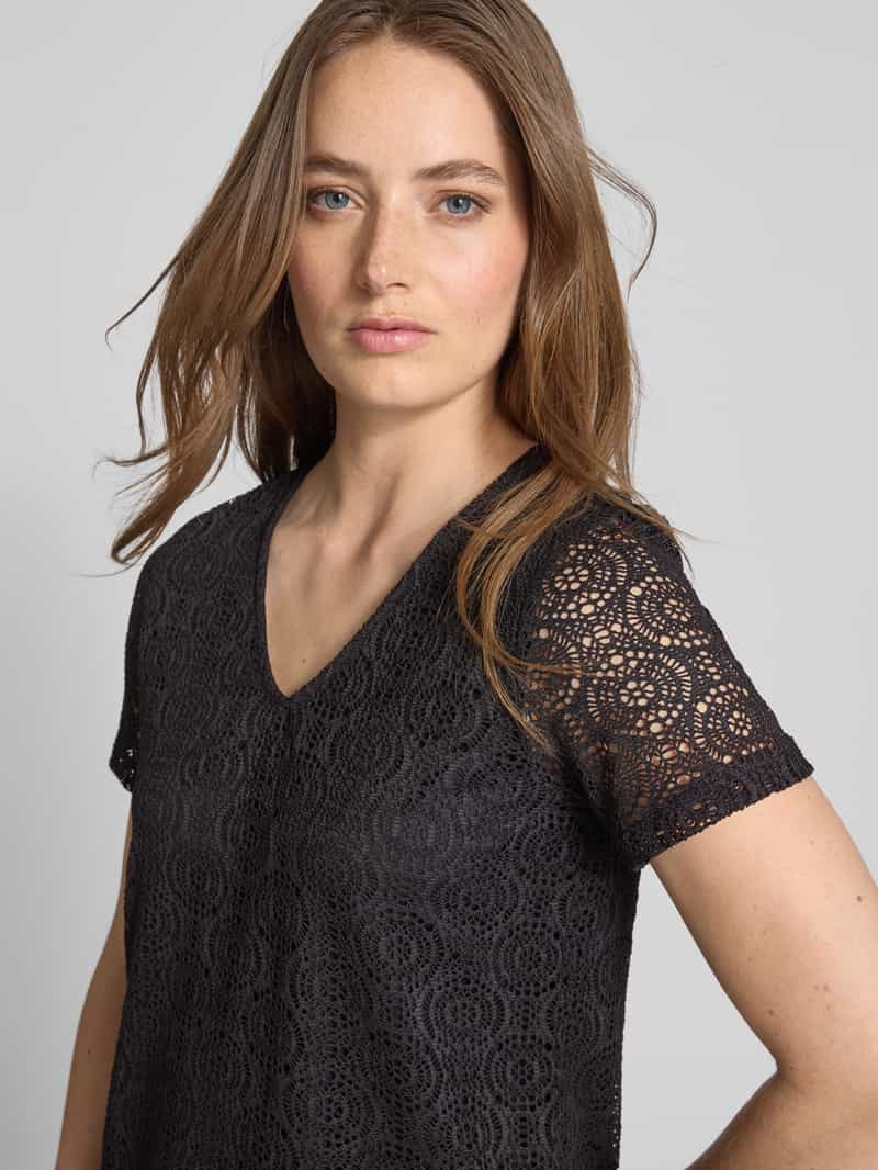 Vero Moda Regular fit T-shirt met etskanteffect model 'MAYA'