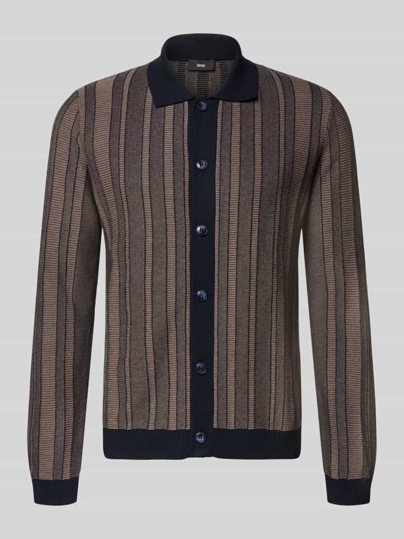CINQUE Slim fit gebreid jack met platte kraag model 'Cijanni'