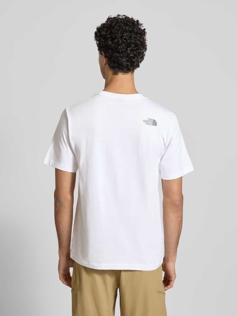 The North Face Regular fit T-shirt van pure katoen Model 'MOUNTAIN LINE' wit, foto 3