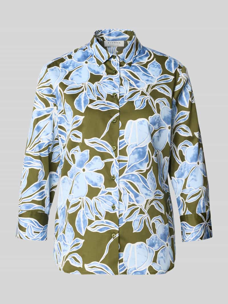 Blouse met overhemdkraag en 3/4-mouw
