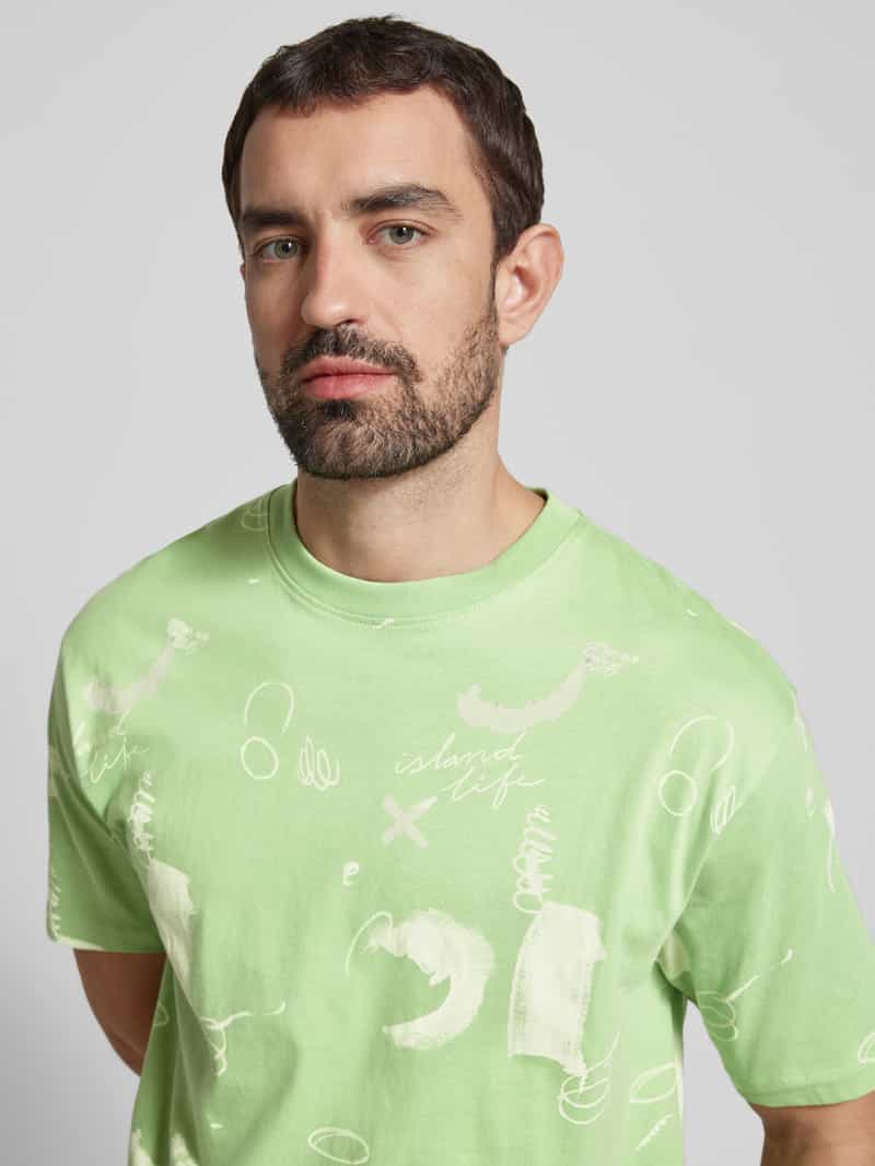 Scotch & Soda T-shirt met geribde ronde hals