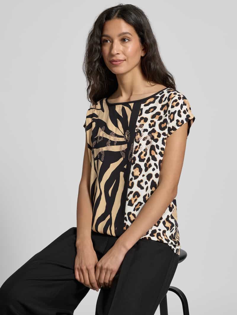 Betty Barclay T-shirt met geribde ronde hals