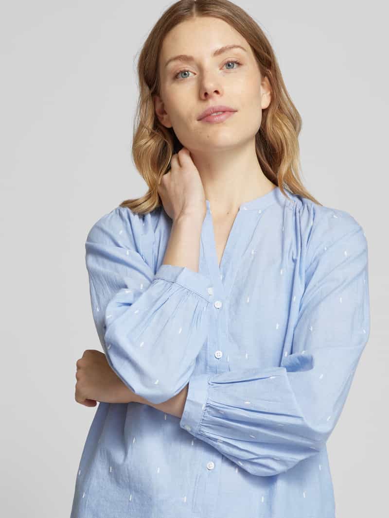 Tom Tailor Regular fit blouse met lange mouwen van puur katoen met borduursels
