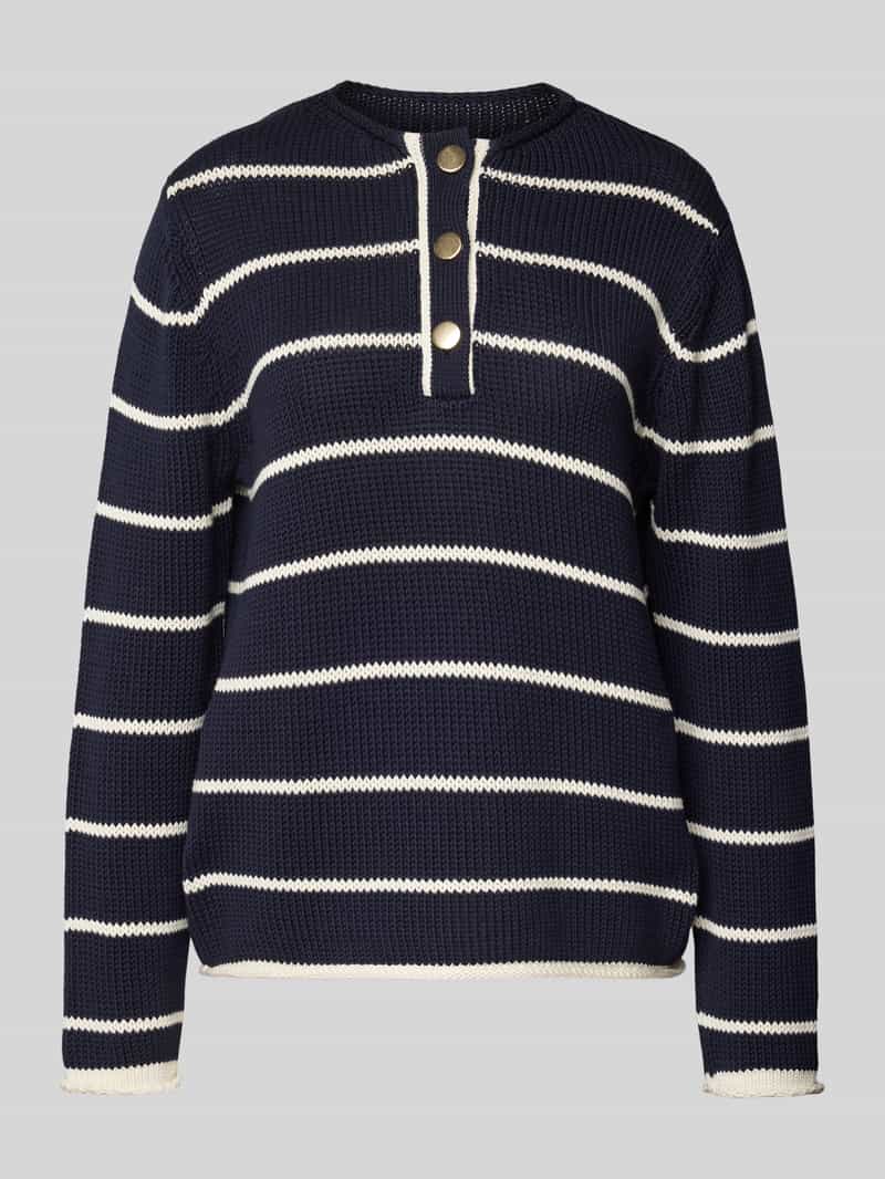 BRAX Gebreide pullover met korte knoopsluiting